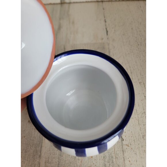 City to cottage‎ honey sugar pot blue striped tea coffee accessory - Picture 4 of 6